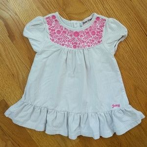Juicy Couture Striped Baby Dress Embroidery Detail